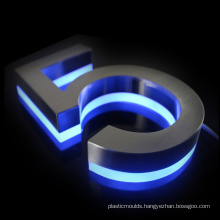 Professional Custom Outdoor 3d Lighted House Number Sign Letters Led Backlit Stainless Steel Number